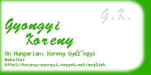 gyongyi koreny business card